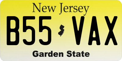 NJ license plate B55VAX