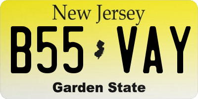 NJ license plate B55VAY