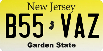 NJ license plate B55VAZ