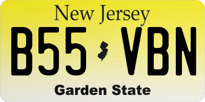 NJ license plate B55VBN