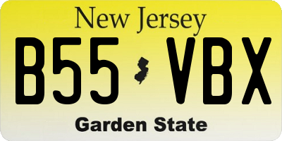 NJ license plate B55VBX