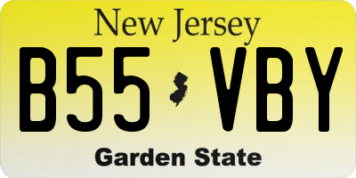NJ license plate B55VBY