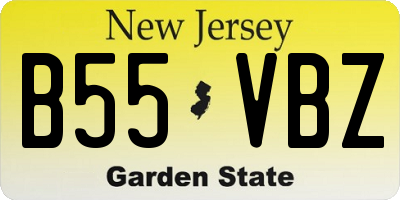 NJ license plate B55VBZ