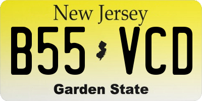 NJ license plate B55VCD