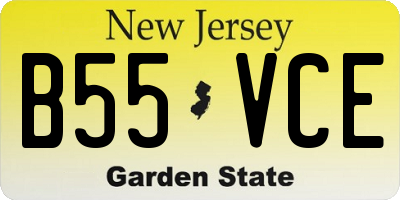 NJ license plate B55VCE