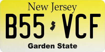 NJ license plate B55VCF