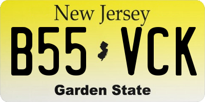 NJ license plate B55VCK