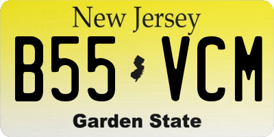 NJ license plate B55VCM