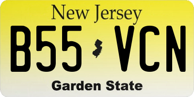 NJ license plate B55VCN