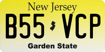 NJ license plate B55VCP