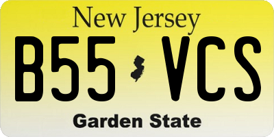 NJ license plate B55VCS