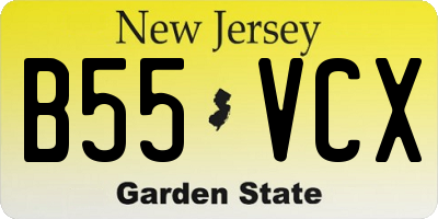 NJ license plate B55VCX