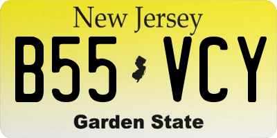 NJ license plate B55VCY
