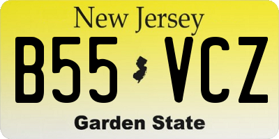 NJ license plate B55VCZ
