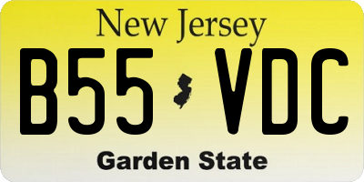 NJ license plate B55VDC