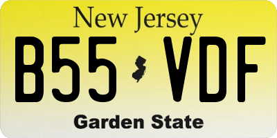 NJ license plate B55VDF
