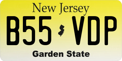NJ license plate B55VDP