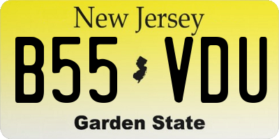 NJ license plate B55VDU