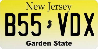 NJ license plate B55VDX
