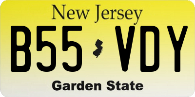 NJ license plate B55VDY