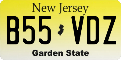 NJ license plate B55VDZ