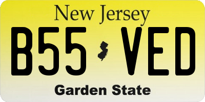 NJ license plate B55VED