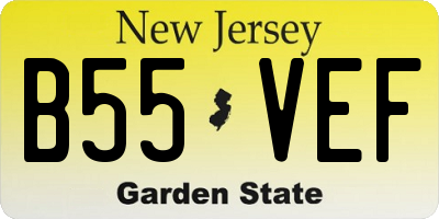 NJ license plate B55VEF