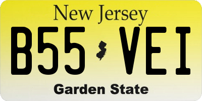 NJ license plate B55VEI