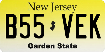 NJ license plate B55VEK