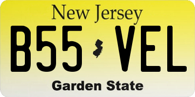 NJ license plate B55VEL