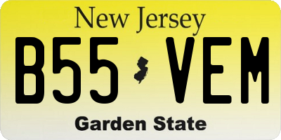 NJ license plate B55VEM
