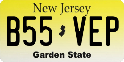NJ license plate B55VEP