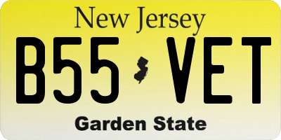 NJ license plate B55VET