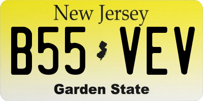 NJ license plate B55VEV