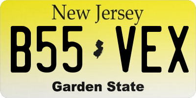 NJ license plate B55VEX