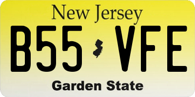 NJ license plate B55VFE