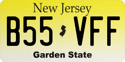 NJ license plate B55VFF