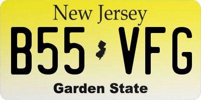 NJ license plate B55VFG
