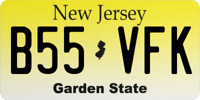 NJ license plate B55VFK