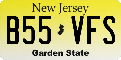 NJ license plate B55VFS