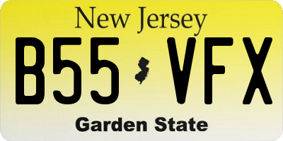 NJ license plate B55VFX