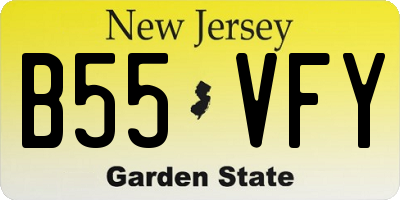 NJ license plate B55VFY