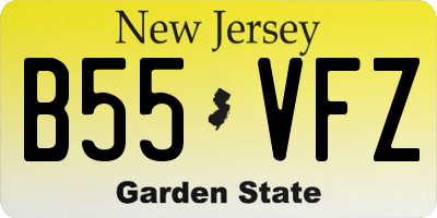 NJ license plate B55VFZ