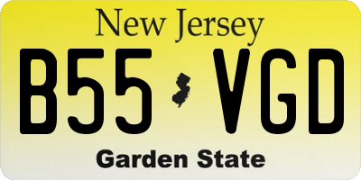 NJ license plate B55VGD