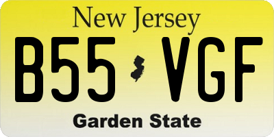 NJ license plate B55VGF
