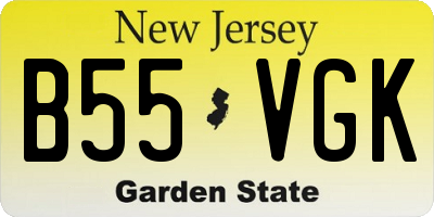 NJ license plate B55VGK