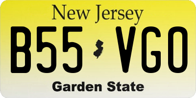 NJ license plate B55VGO