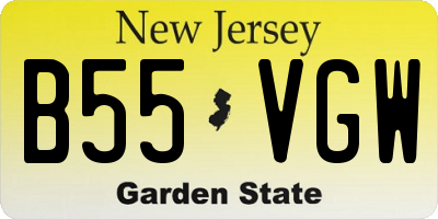 NJ license plate B55VGW
