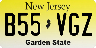 NJ license plate B55VGZ