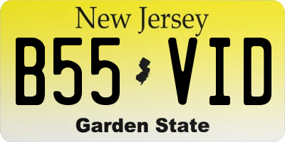 NJ license plate B55VID